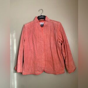 Bradley Bayou Genuine Leather jacket pink coral suede embroidered stitching